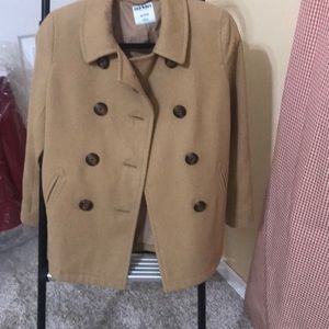 Camel color wool pea coat